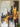 Gold Black Skyscrapers Textured Partial Oil Painting - Wall Art - WallArtt