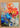 Abstract Blue Orange Flowers Textured Partial Oil Painting - WallArtt