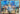 Blue Beige Abstract Textured Partial Oil Painting - WallArtt