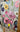 Pink Blue Flowers Textured Partial Oil Painting - WallArtt