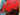 Red Blue Feather Textured Partial Oil Painting - WallArtt