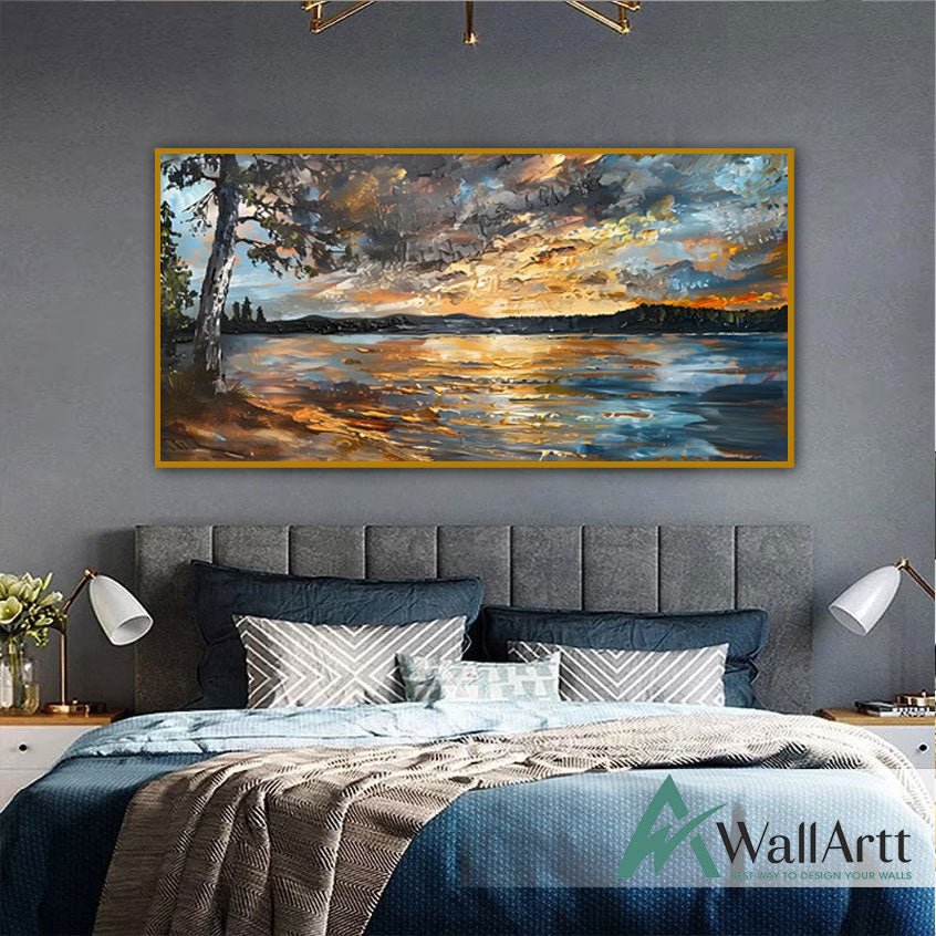 Stunning Heavy Textured Landscape Painting Medium image