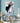Abstract Blue Grey 3D Heavy Textured Partial Oil Painting