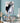 Abstract Blue Grey 3D Heavy Textured Partial Oil Painting