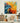 Abstract Orange Blue Splash 3D Heavy Textured Partial Oil Painting