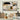 Abstract Ecru Brown Textured Partial Oil Painting - WallArtt