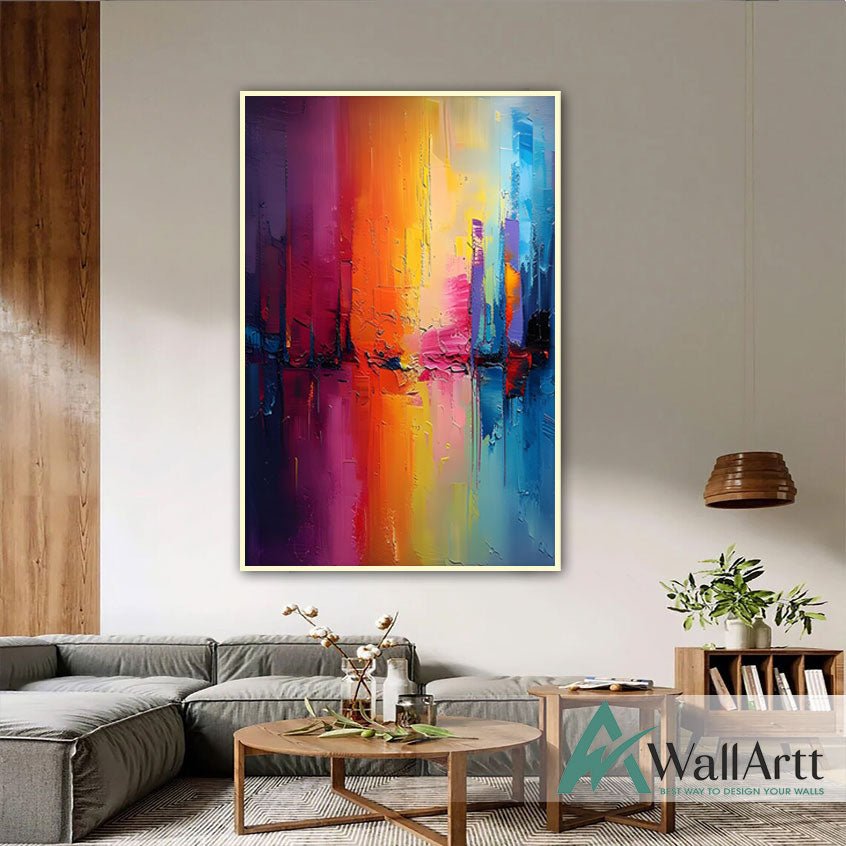 Abstract Heat Wave Textured Partial Oil Painting - Wall Art – WallArtt