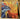 Abstract Orange Blue Splash 3D Heavy Textured Partial Oil Painting - WallArtt