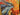 Abstract Orange Blue Splash 3D Heavy Textured Partial Oil Painting - WallArtt