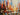 Abstract Orange Buildings 3D Heavy Textured Partial Oil Painting - WallArtt