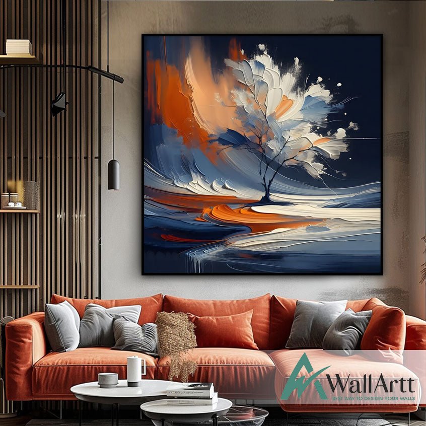 Autumn's Fury 3D Heavy Textured Partial Oil Painting – WallArtt