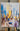 Blue Boats Textured Partial Oil Painting - WallArtt