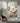 Cream White Flowers with Gold 3d Heavy Textured Partial Oil Painting - WallArtt