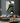 Dark Green Abstract with Gold Foil Textured Partial Oil Painting - WallArtt
