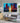 Orange Blue Skyscrapers Textured Partial Oil Painting - WallArtt