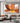 Orange Brown Flower Textured Partial Oil Painting - WallArtt