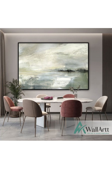 Abstract Heavy Snow Textured Partial Oil Painting - Wall Art