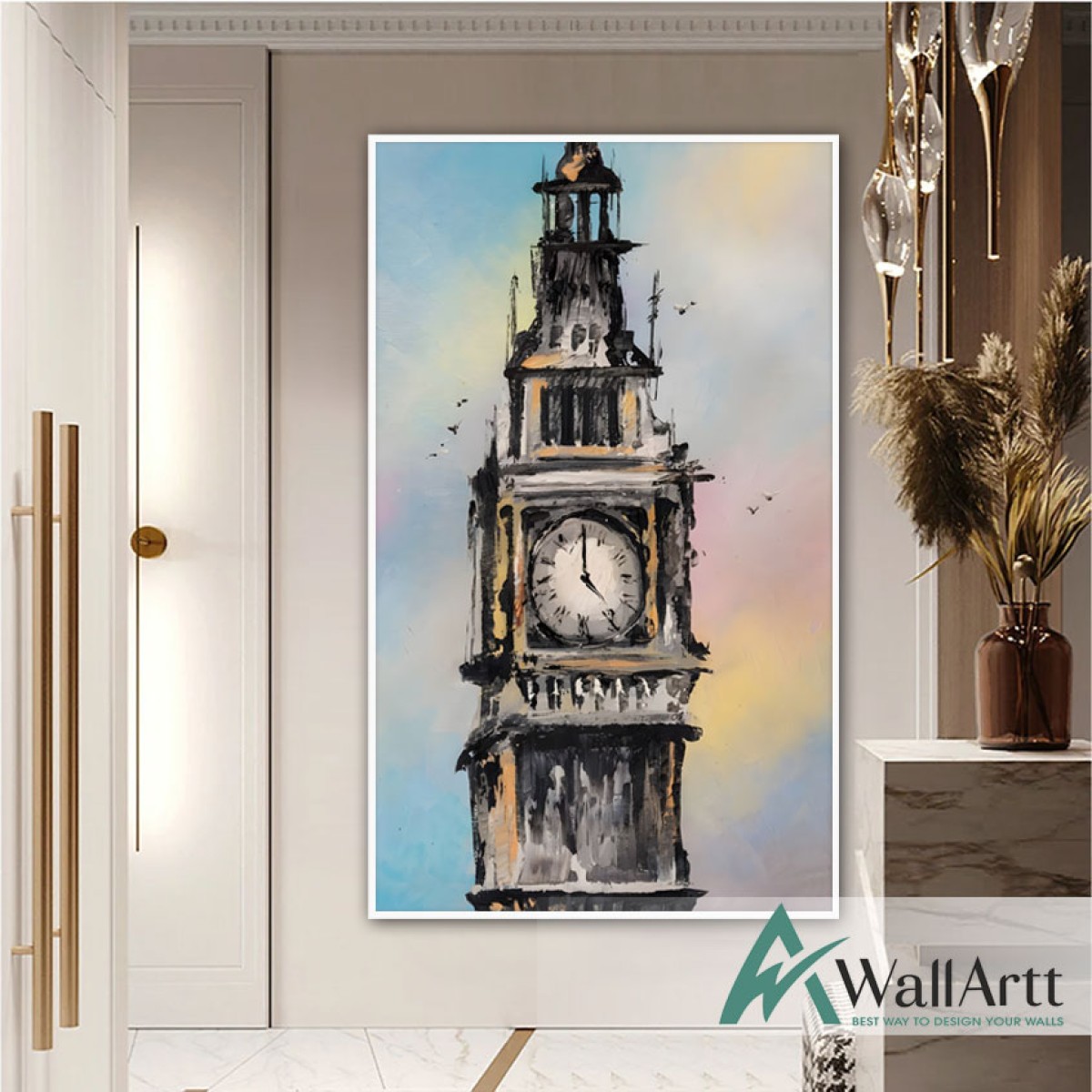 Big Ben III Textured Partial Oil Painting - Wall Art