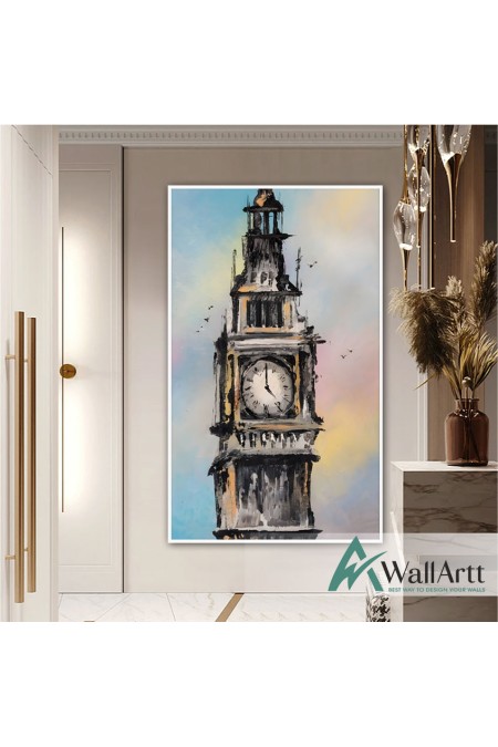 Big Ben III Textured Partial Oil Painting - Wall Art