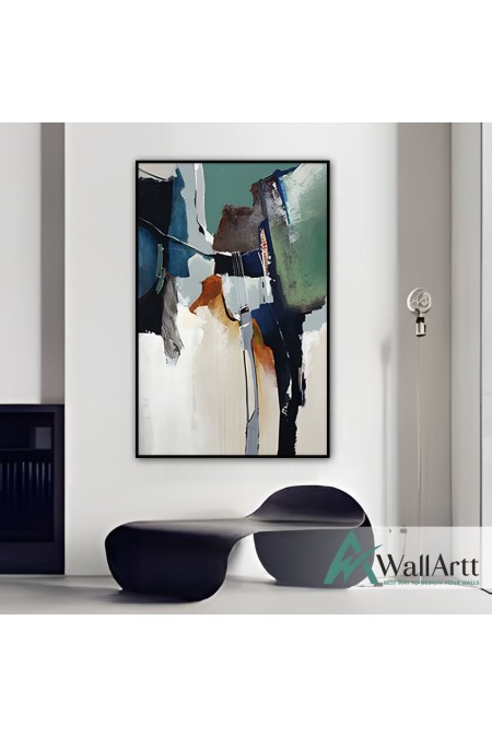 Abstract White & Grey II Textured Partial Oil Painting - Wall Art