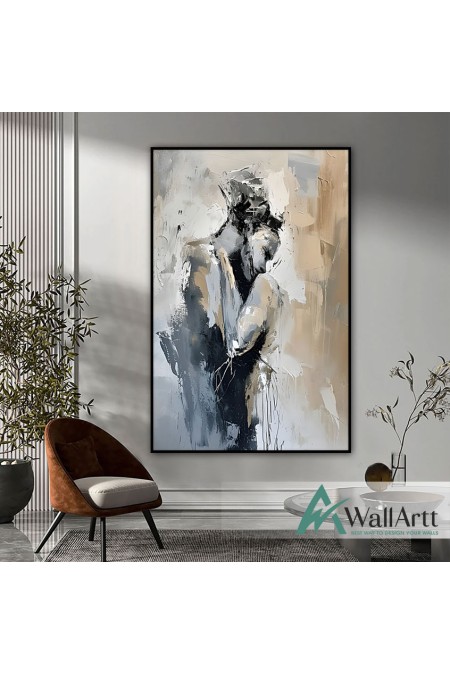 Abstract Love III Textured Partial Oil Painting - Wall Art