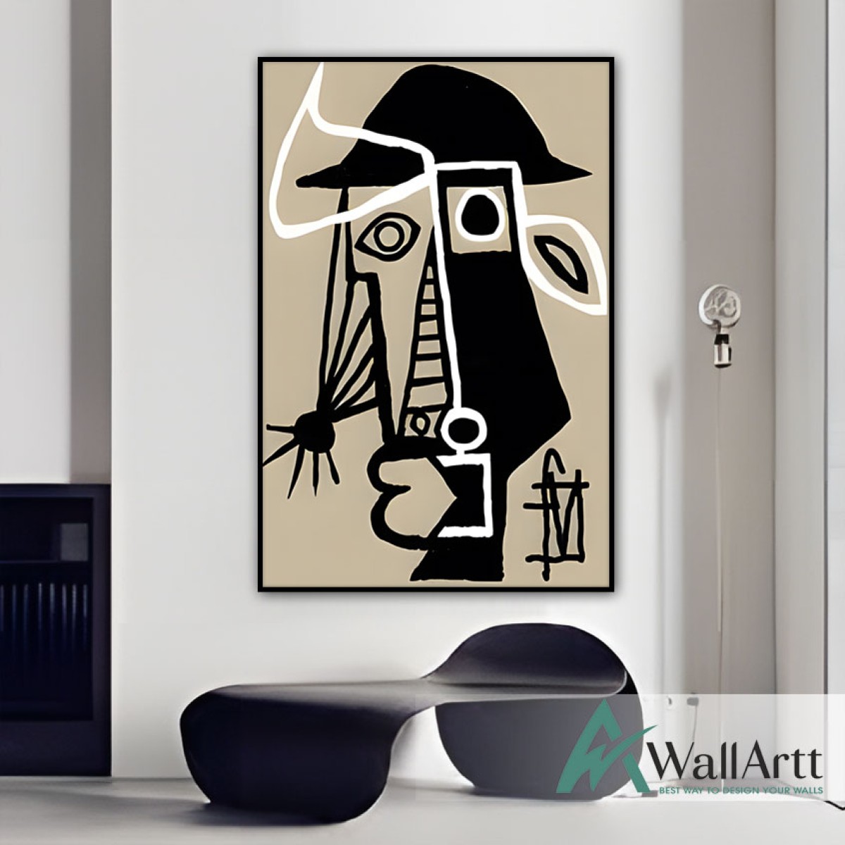 Abstract Man with a Hat Textured Partial Oil Painting