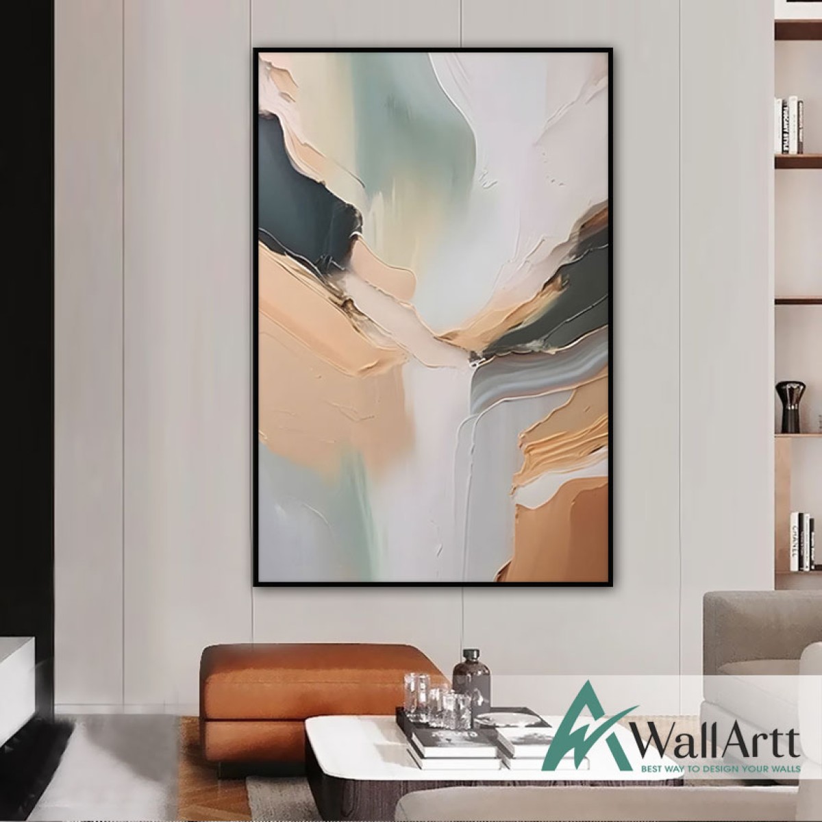 Abstract Powder Textured Partial Oil Painting - Wall Art