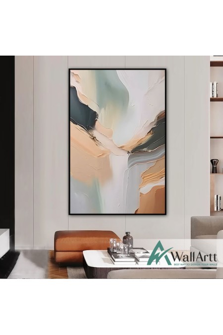 Abstract Powder Textured Partial Oil Painting - Wall Art