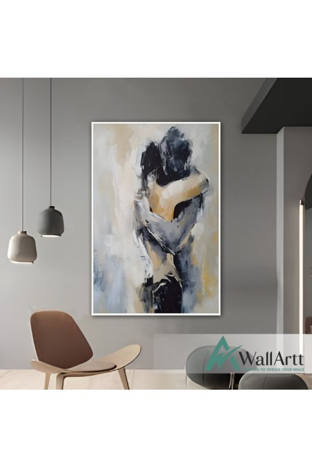 Abstract Love II  Textured Partial Oil Painting - Wall Art