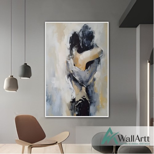 Abstract Love II  Textured Partial Oil Painting - Wall Art