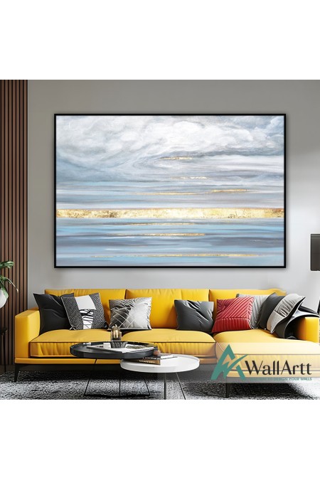 Abstract Gold Skyline Textured Partial Oil Painting