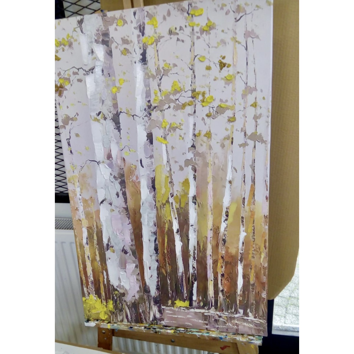 Long Trees Textured Partial Oil Painting