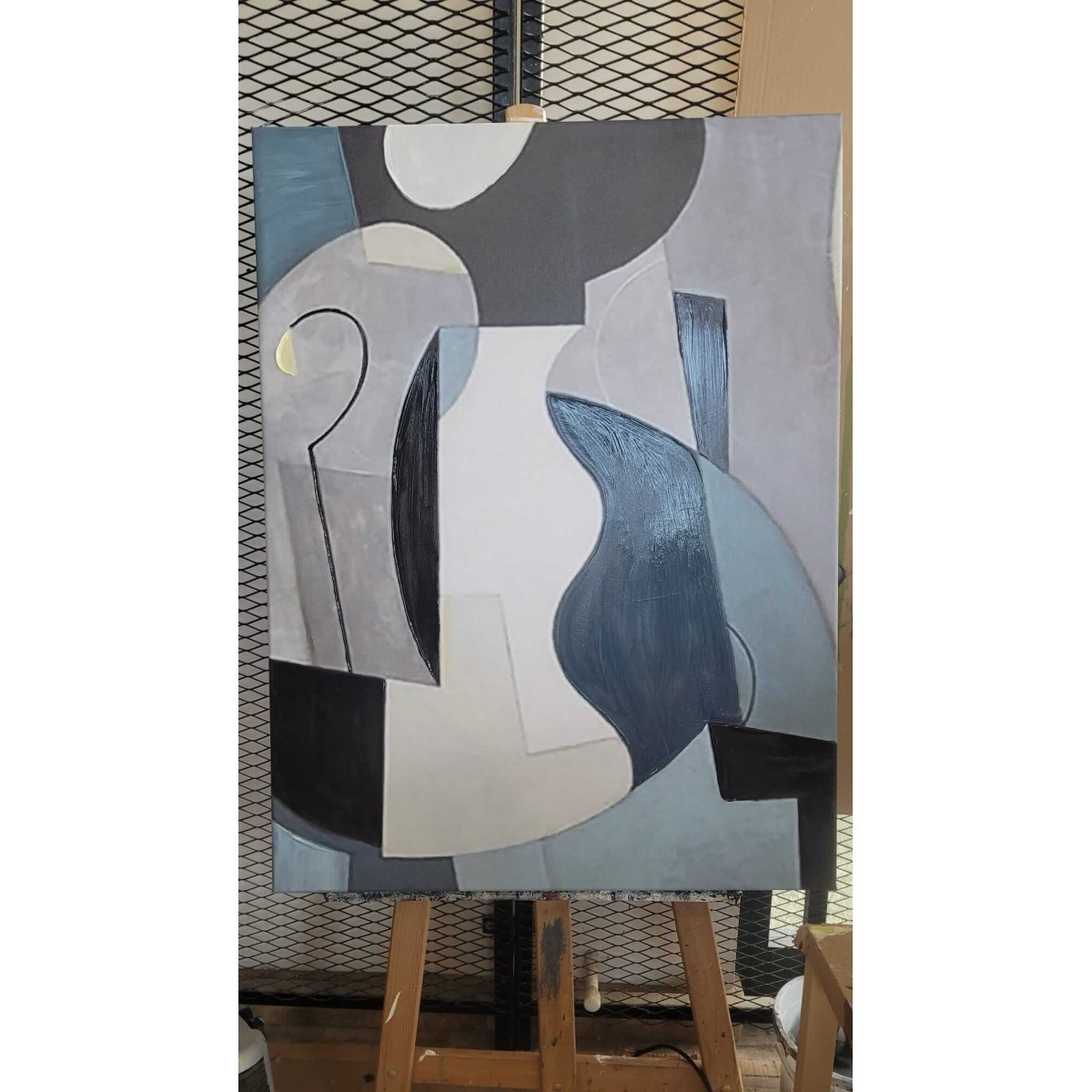 Abstract Human Figure Textured Partial Oil Painting