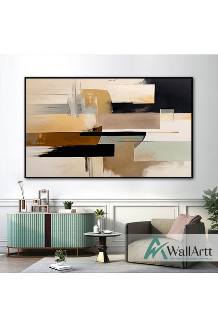 Retro Brown Abstract Textured Partial Oil Painting - Wall Art