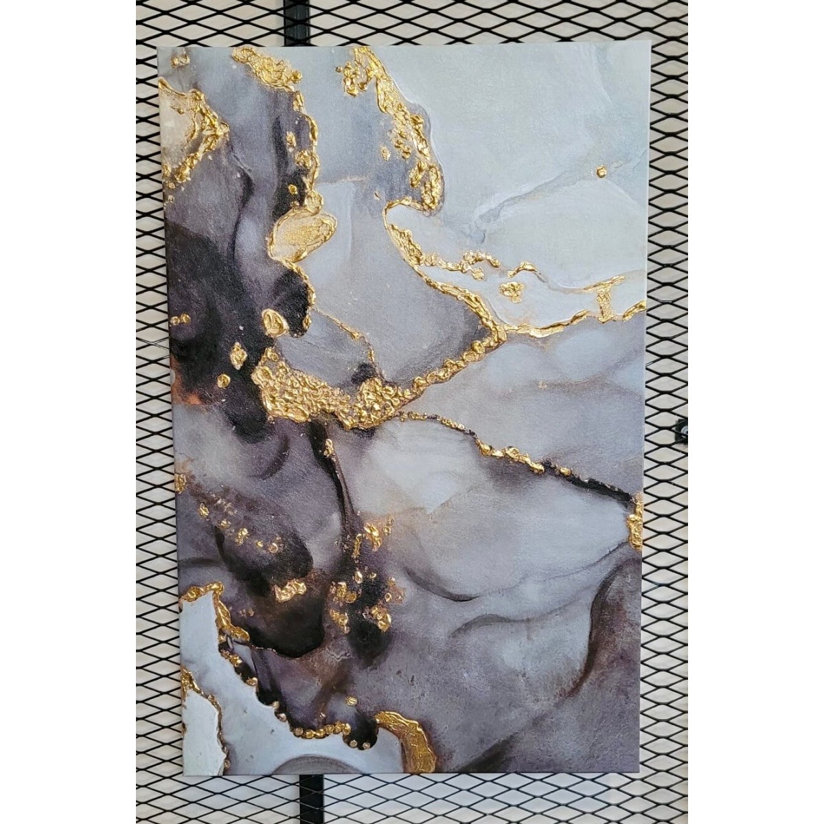 Gold Marble with Gold Foil 2 Piece Textured Partial Oil Painting