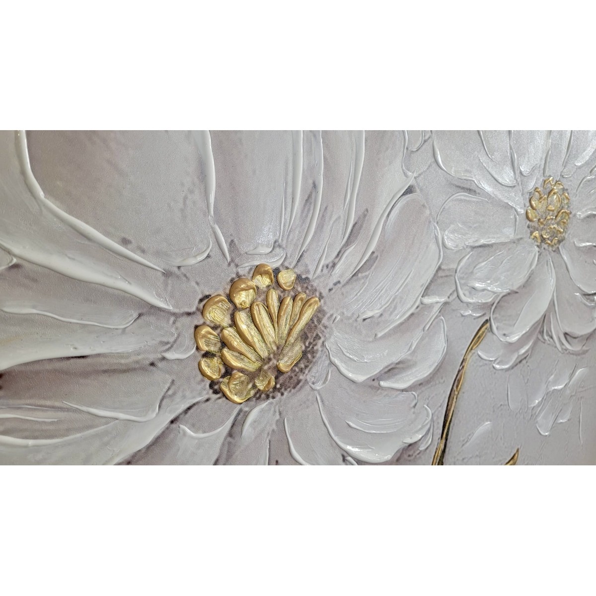 Golden Daisy 3d Heavy Textured Partial Oil Painting