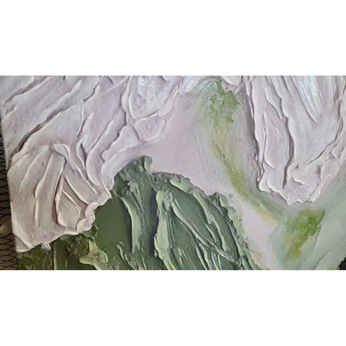 Green Coastline 3d Heavy Textured Partial Oil Painting