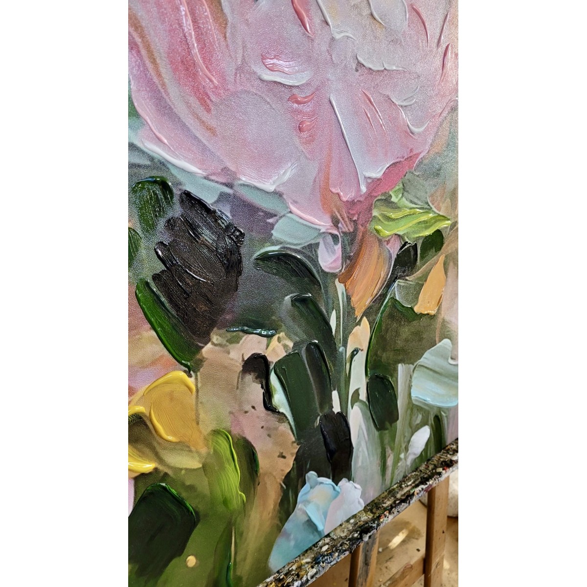 Abstract Colorful Flowers II 3d Heavy Textured Partial Oil Painting