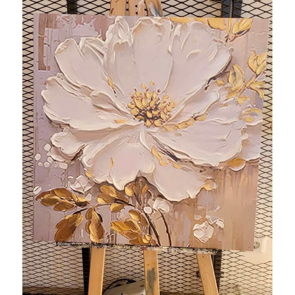 Gold Elegancy III 3D Heavy Textured Partial Oil Painting