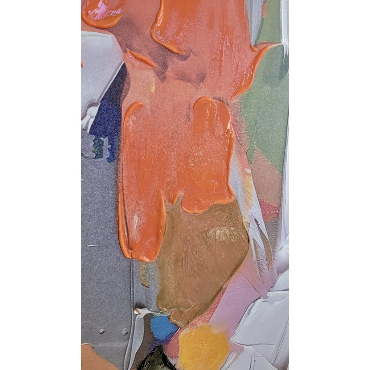 White n Orange II 3D Heavy Textured Partial Oil Painting