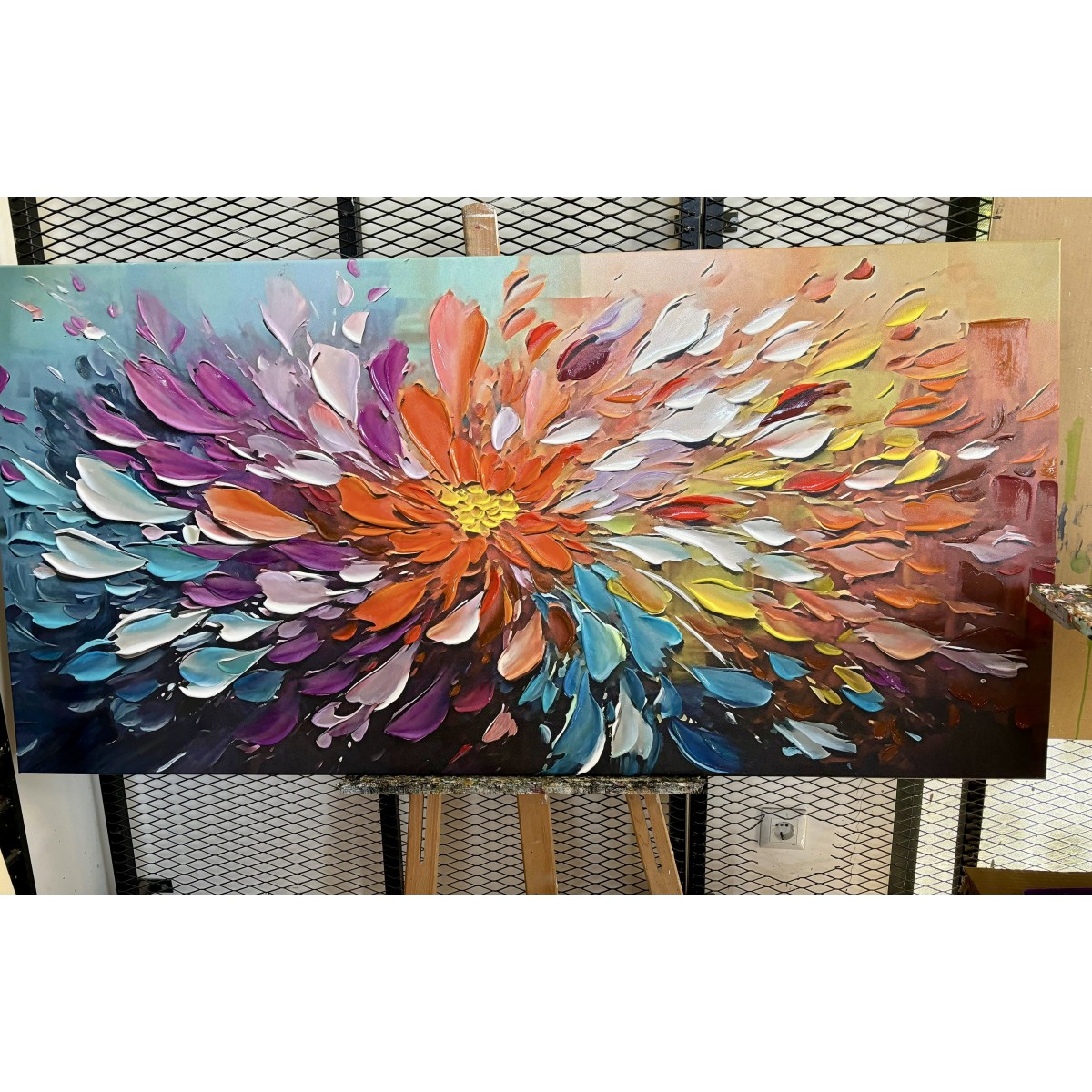 Fluttering flowers 3D Heavy Textured Partial oil Painting