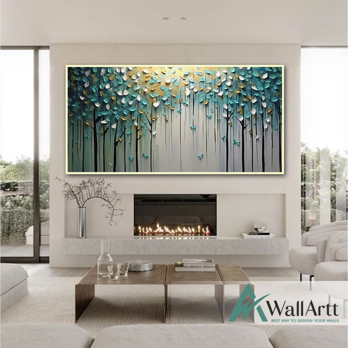 Abstract Forest 3d Heavy Textured Partial Oil Painting