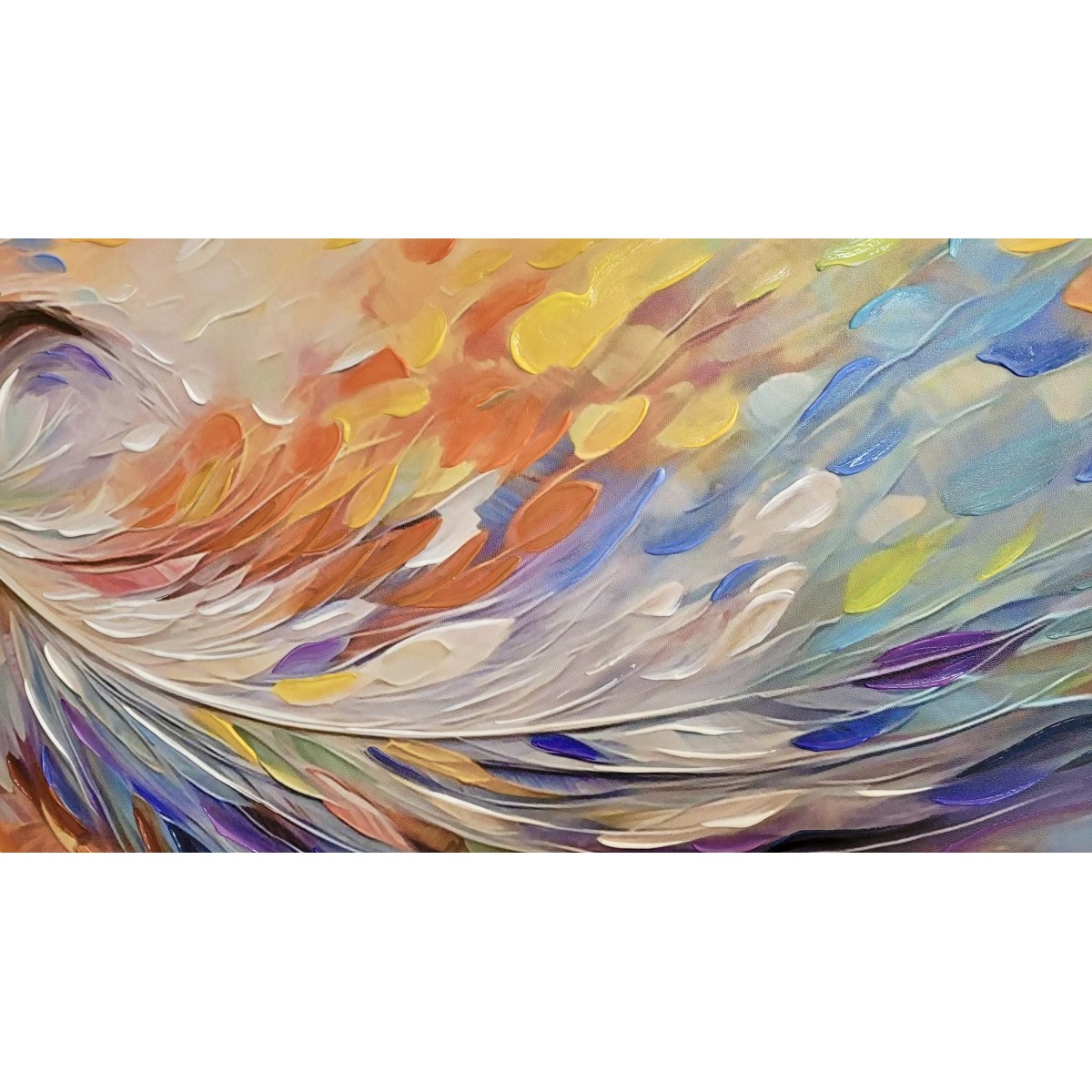 Abstract Colorful Feather II 3d Heavy Textured Partial Oil Painting