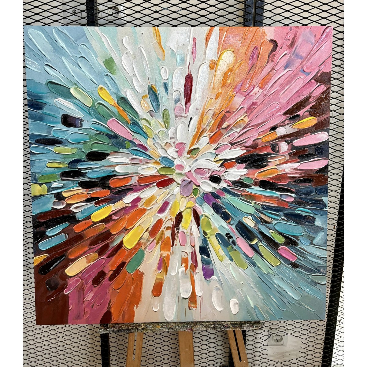 Burst of Colors II 3D Heavy Textured Partial oil Painting