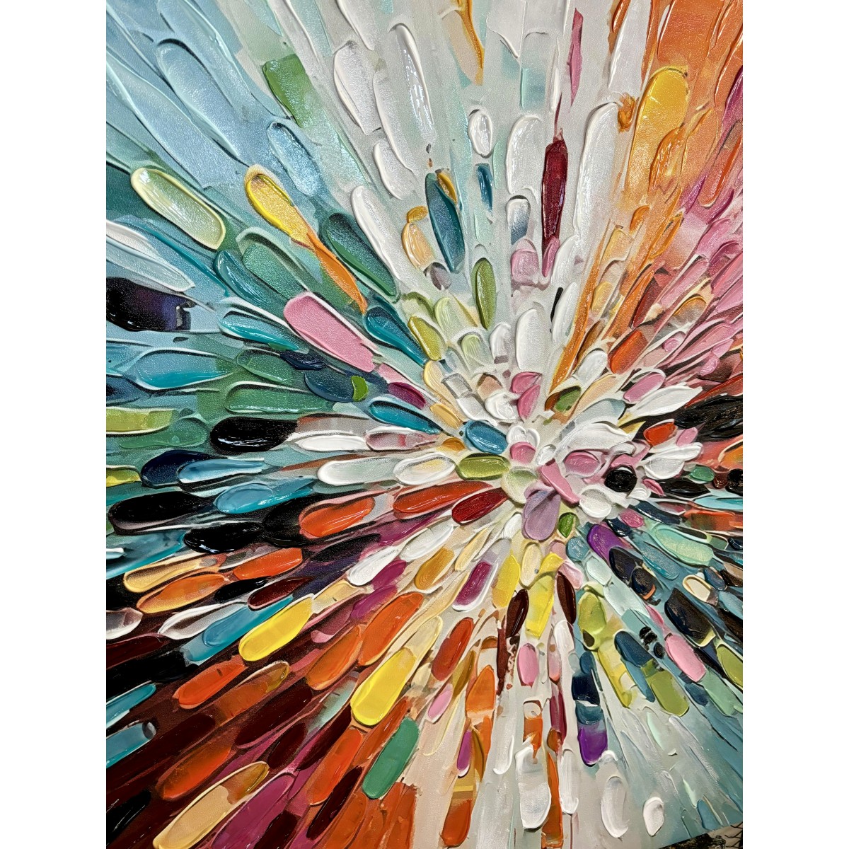 Burst of Colors II 3D Heavy Textured Partial oil Painting