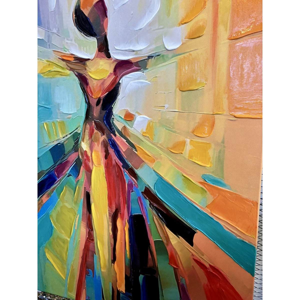 Colorful Ballerina 3D Heavy Textured Partial oil Painting