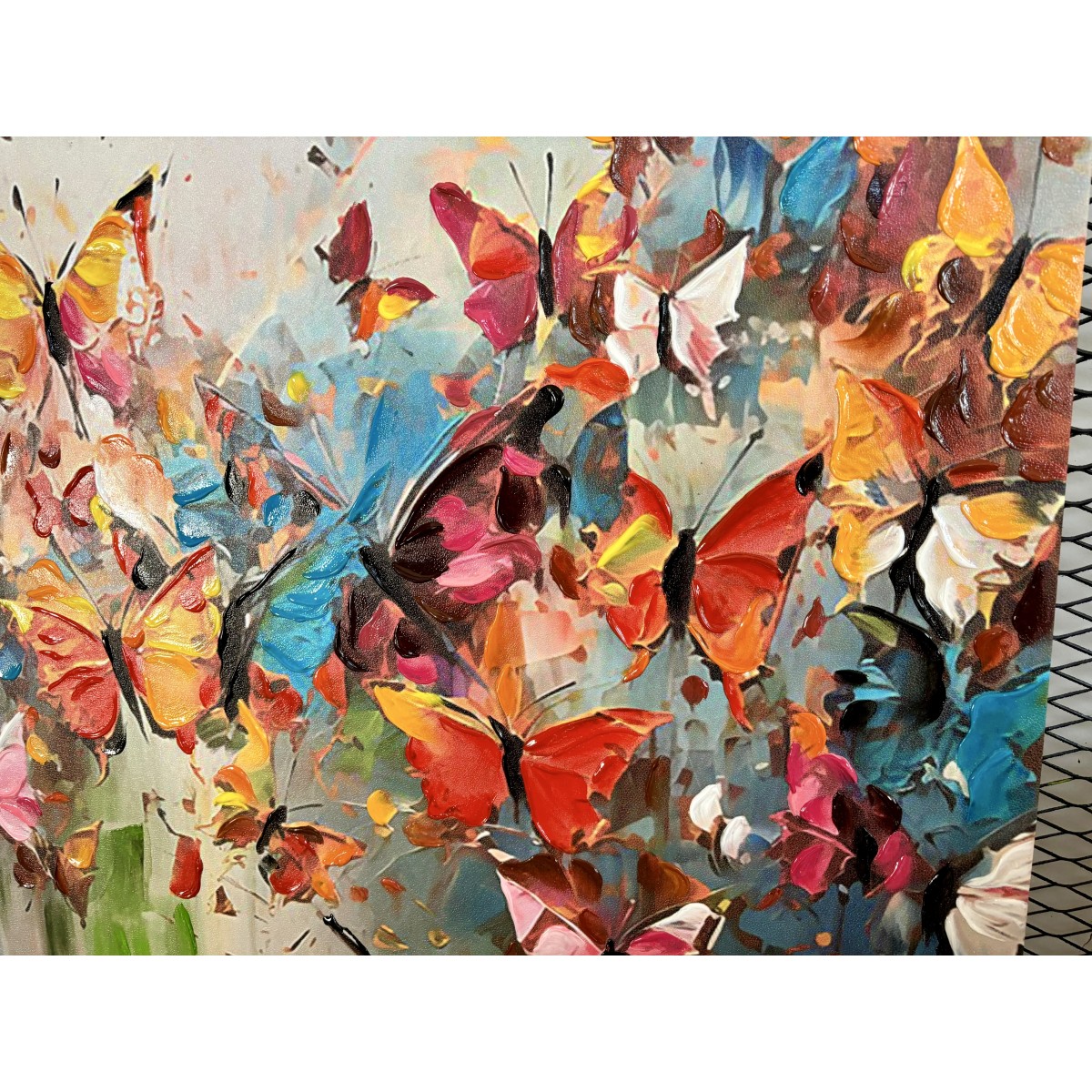 Colorful Butterflies II 3D Heavy Textured Partial Oil Painting