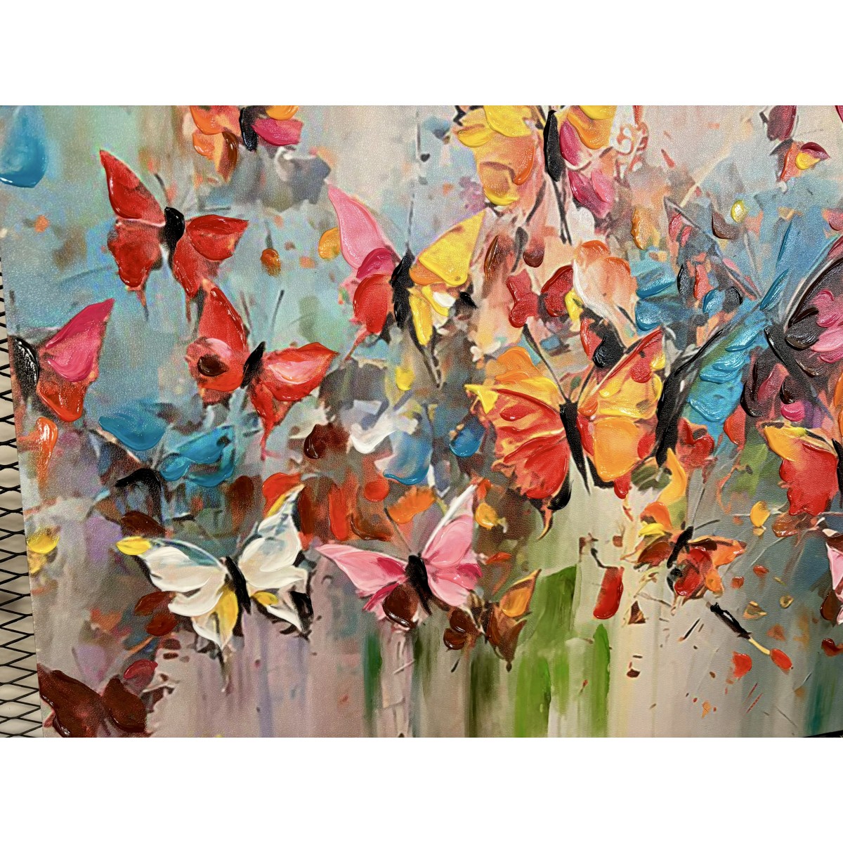 Colorful Butterflies II 3D Heavy Textured Partial Oil Painting