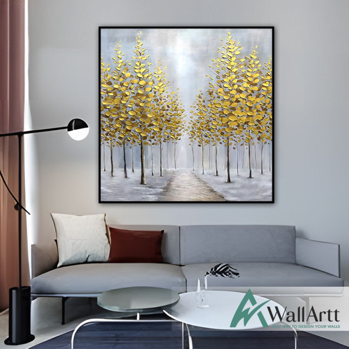 Gold Trees II 3d Heavy Textured Partial Oil Painting