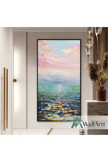 Abstract Colorful View 3D Heavy Textured Partial Oil Painting